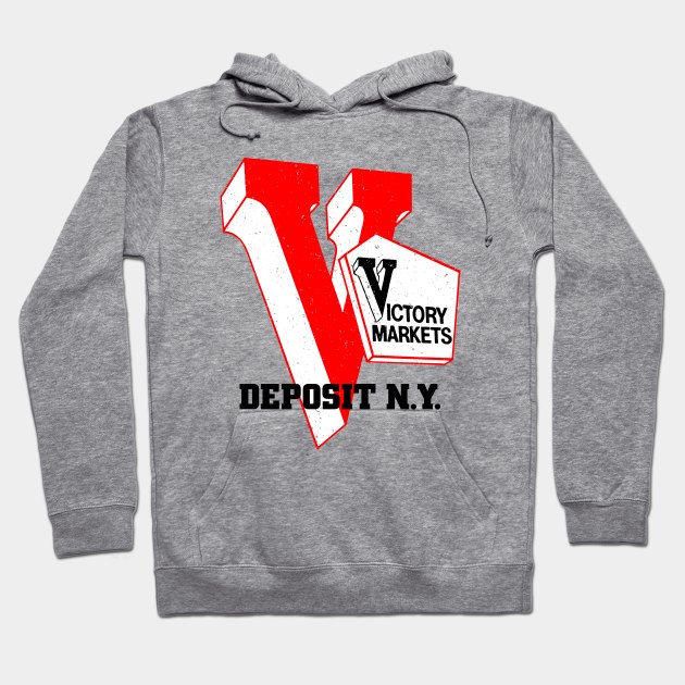 Victory Market Former Deposit NY Grocery Store Logo Hoodie by MatchbookGraphics